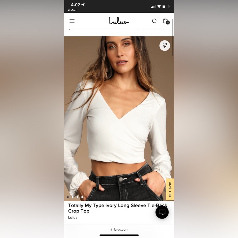 LuLu’s White Wrap Top